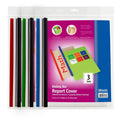 Clear Front Report Covers with Sliding Bar 3 Pack - Letter Size Organizer