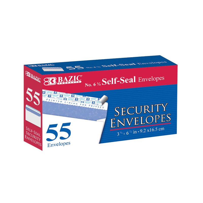 Business Envelopes Pack of 24 - Secure Peel & Seal Windowless White 55 Count