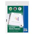 Heavyweight Sheet Protectors for 11-Hole Binders - Clear Plastic Sleeves (10 Pack)