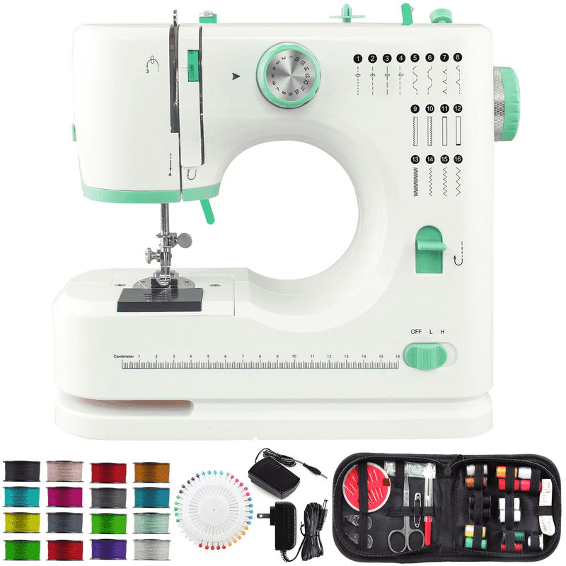 Portable Sewing Machine for Beginners with 16 Stitches & Foot Pedal