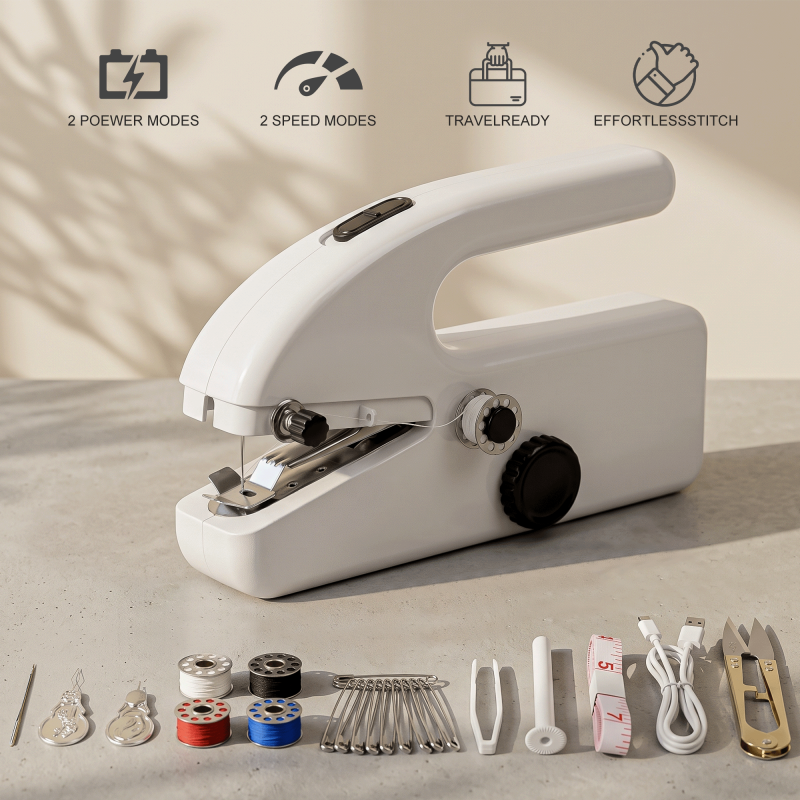 Portable Handheld Sewing Machine - Mini Cordless Hemming & Repair Tool