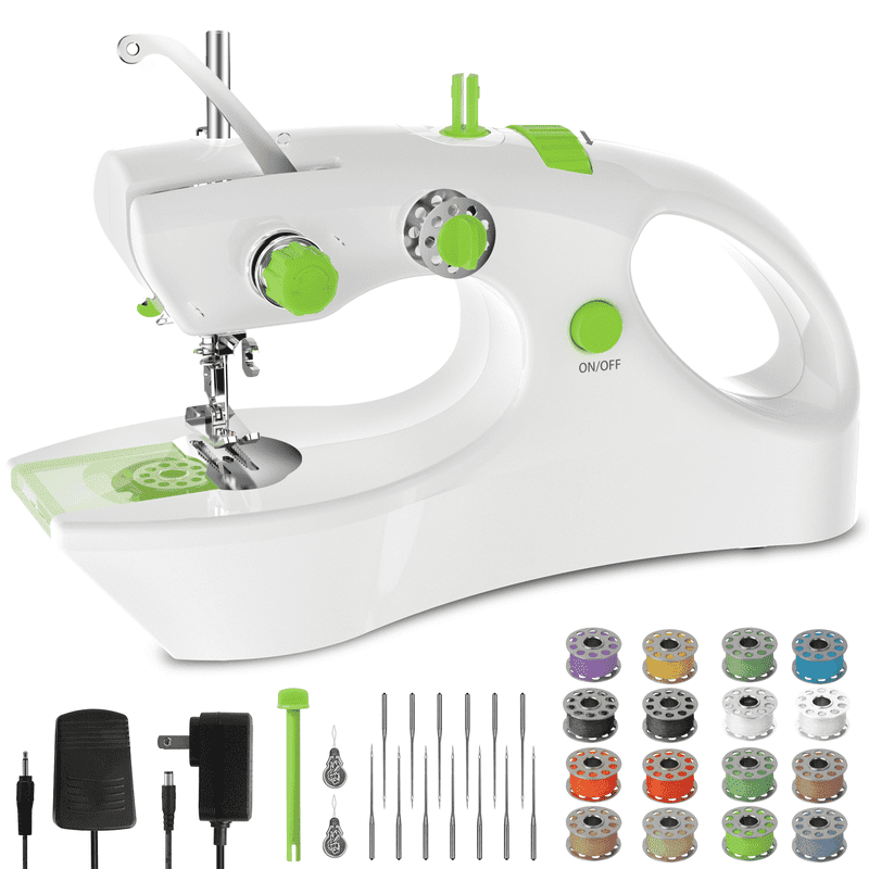Handheld Sewing Machine for Beginners - Portable Mini Electric Stitcher, Green