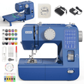 Portable Sewing Machine for Beginners with 28 Stitches and Extension Table - Blue