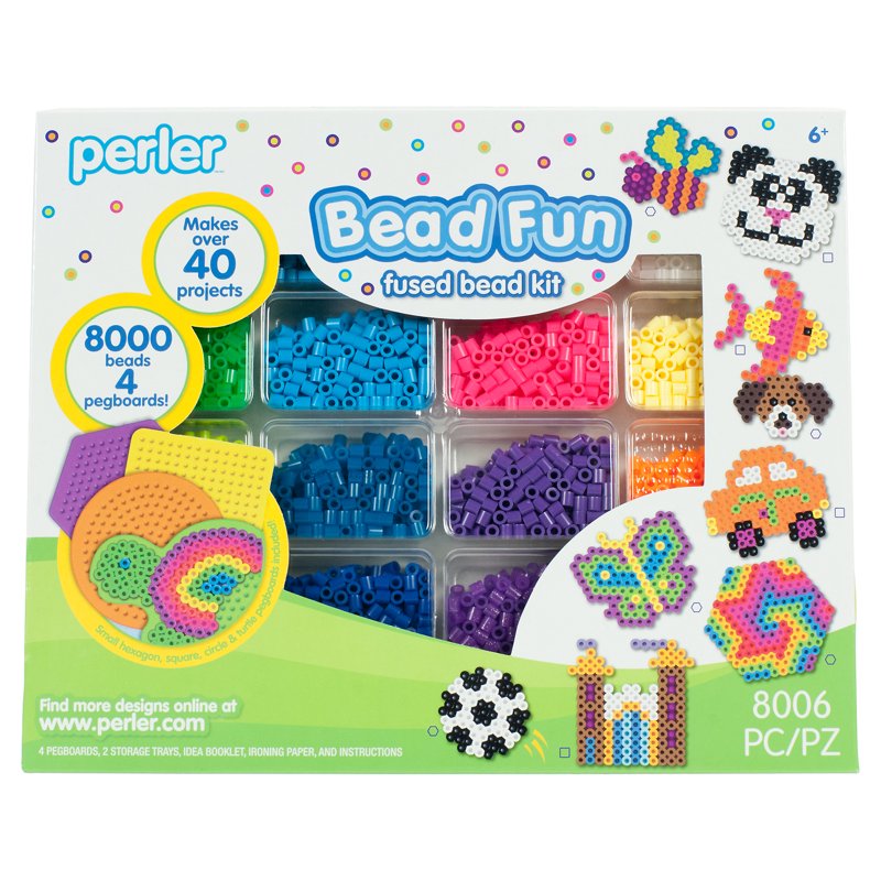 Perler Bead Fused Bead Kit for Kids - 8000 Pieces, 40+ Projects, Ages 6+