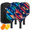 BEIVES Red 4-Paddle Pickleball Set with Balls & Carry Case - Fiberglass Paddles