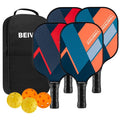 BEIVES Orange Variation 4-Player Pickleball Paddle Set with 4 Balls & Carry Bag