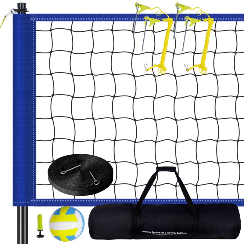 Portable Volleyball Net System 32ft x 3ft Adjustable Height with Poles, Carrying Bag & Accessories