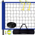 Portable Volleyball Net System 32ft x 3ft Adjustable Height with Poles, Carrying Bag & Accessories