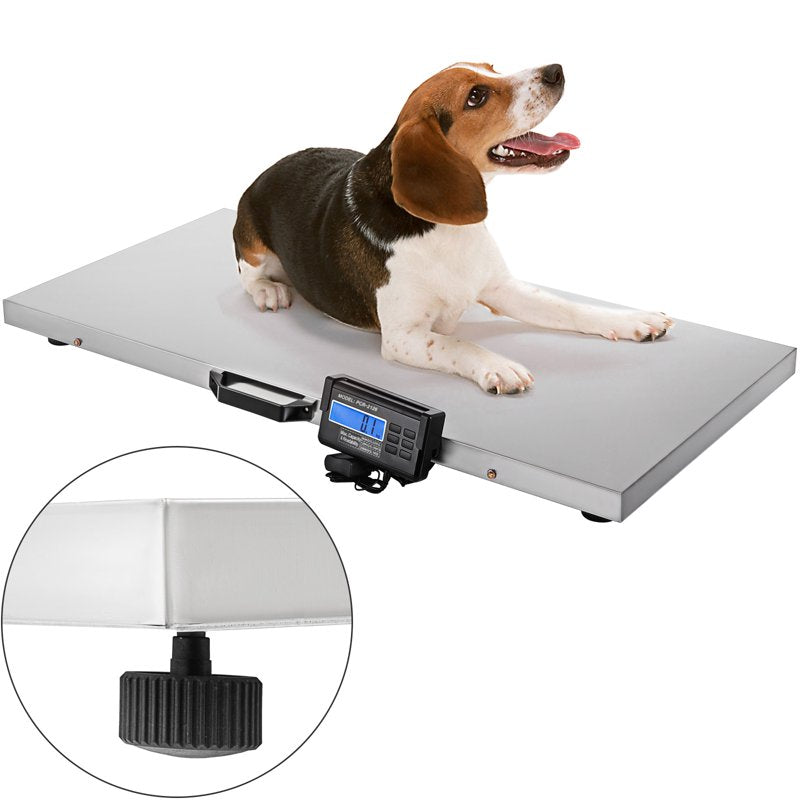 700lbs Digital Livestock & Pet Scale Large Stainless Steel Platform with LCD Display