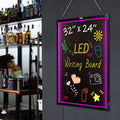 LED Message Writing Board 32x24 Inch Illuminated Erasable Chalkboard for Commercial & Home Use