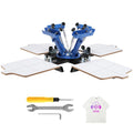 4 Color 4 Station Screen Printing Machine for T-Shirts - Rotatable Silk Screen Press