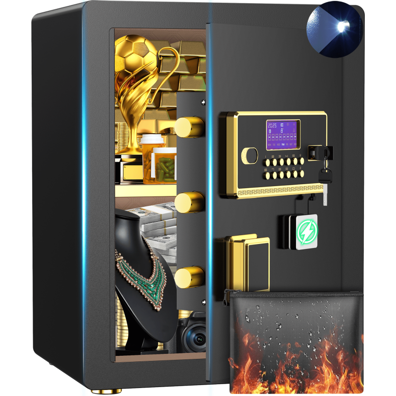 Large 3.5 Cu Ft Digital Home Safe with Fireproof Bag & Alarm System