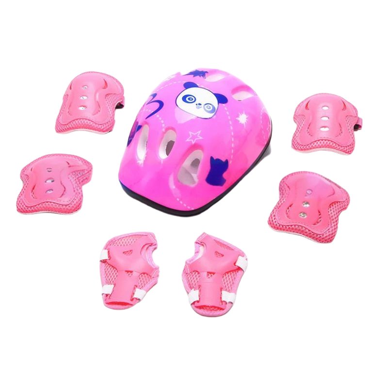 Kids Knee and Elbow Pads Set Breathable Support for Active Play - Pink & Blue