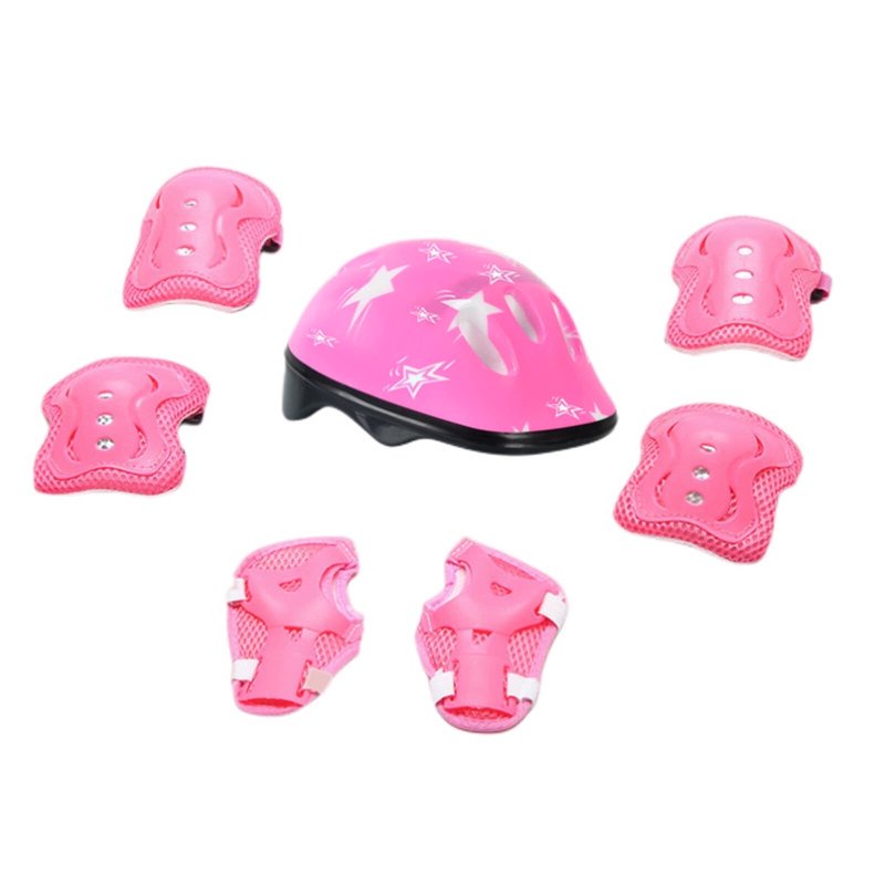 Kids Knee and Elbow Pads Set Breathable Support for Active Play - Pink & Blue