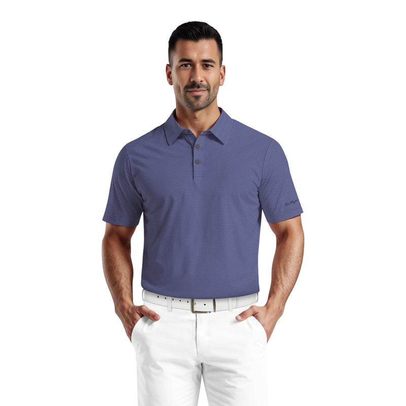 Performance Geometric Jacquard Golf Polo Shirt for Men & Big Men