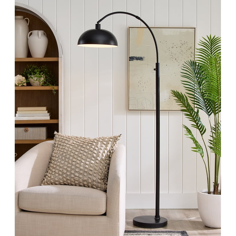 Black Finish Arch Dome Floor Lamp with Dimmable Light