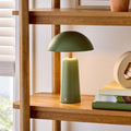 Rechargeable LED Table Lamp with Touch Dimming & Color Settings - Green Dome, 12 Inch