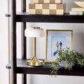 Rechargeable Milk Glass Table Lamp with Touch Controls - Compact Bedside Light