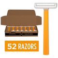 Disposable Men's Razors Sensitive Skin 52-Pack Single Blade Shavers