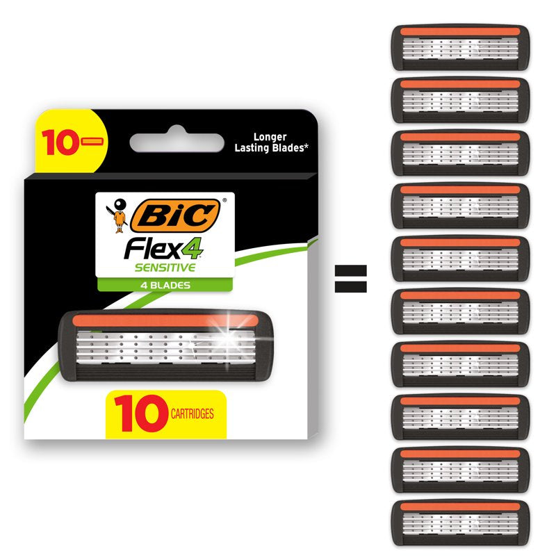 Refill Razor Cartridges for Men - Sensitive, 4-Blade, Pack of 10