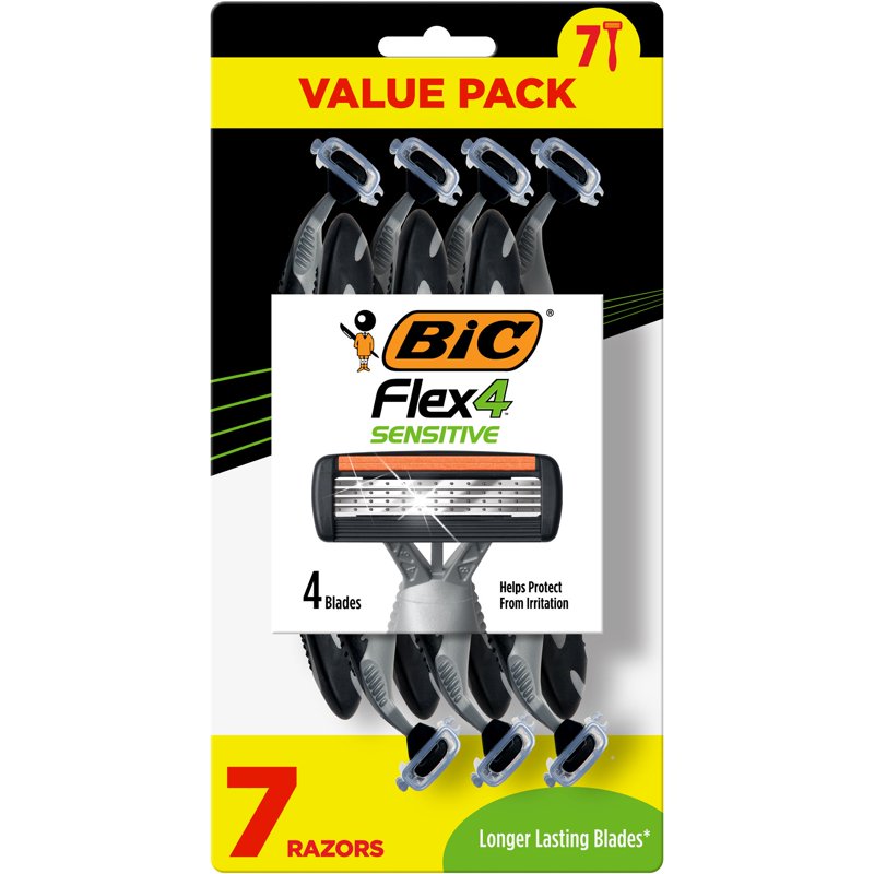 BIC Flex 4 Sensitive Disposable Razors – 7 Count