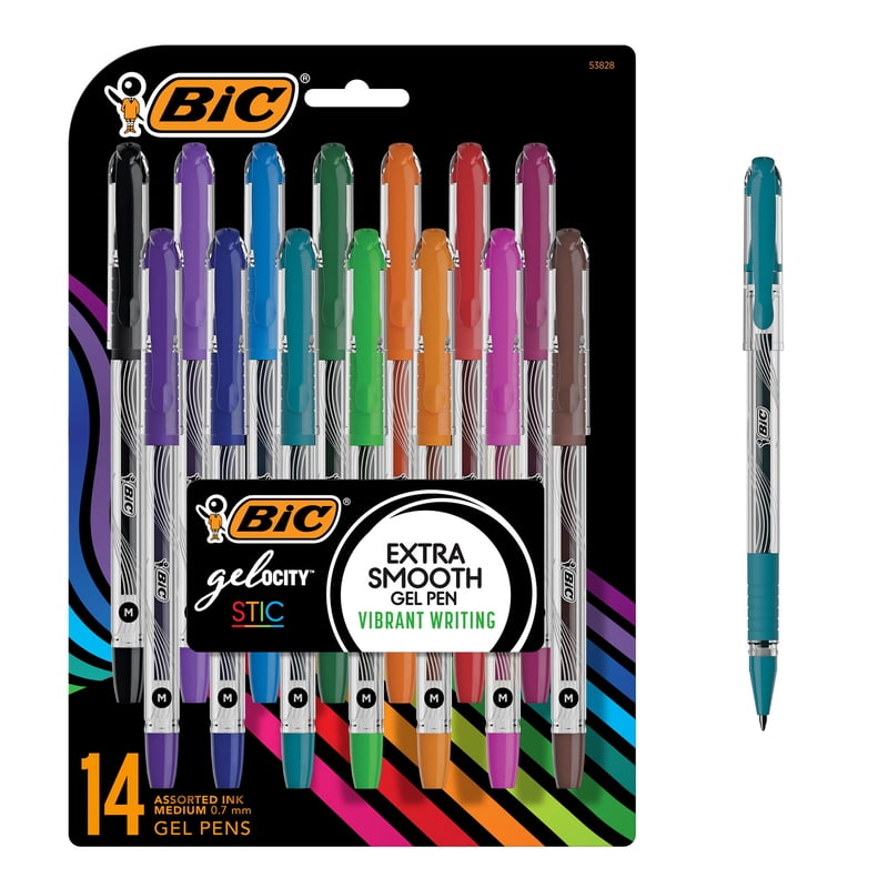 Gel Pen Set - 14 Assorted Medium Point Gel Pens for Writing and Doodling