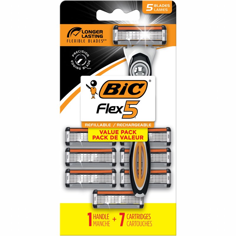 Men's 5-Blade Refillable Razor Set with Handle and Cartridges – Close Shave
