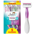Women’s Disposable 3-Blade Razor Set with Aloe Moisture Strip - Assorted Pack