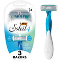 Disposable Women's Razor Blades Pack - 4 Flexible Blades, Pivoting Head, Rubber Grip