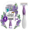 Disposable Women's Razors with Scented Handles, 4-Blade, 12 Pack