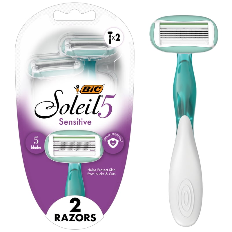 Disposable Women's Razor with 5 Blades - Sensitive Skin, 2-Pack