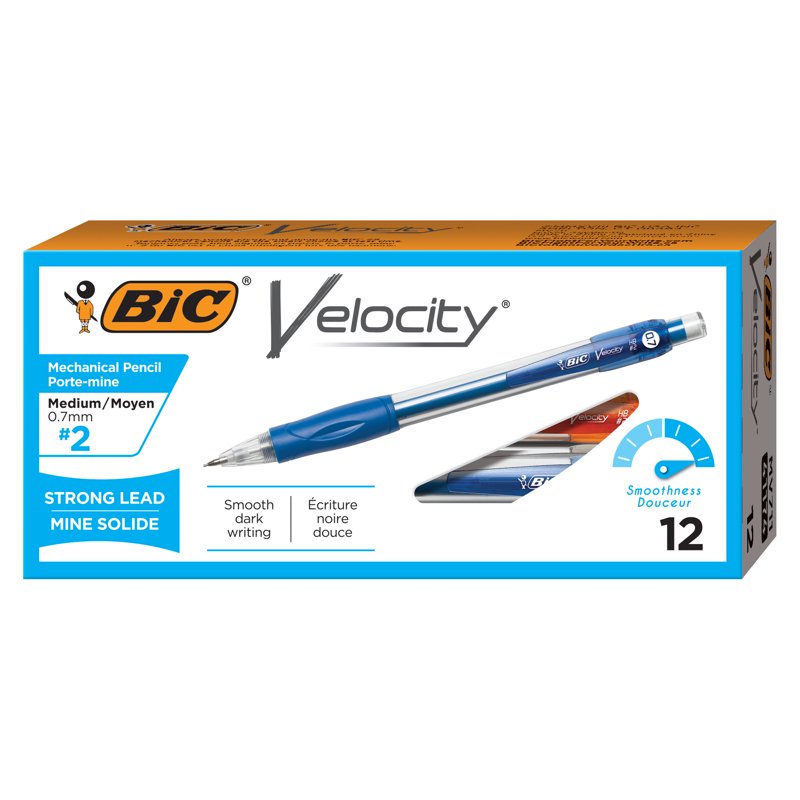 Mechanical Pencil 0.7mm Pack of 12 - Durable Eraser & Comfortable Grip