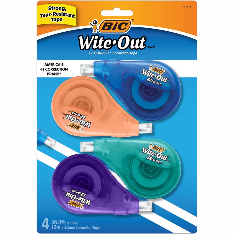 Correction Tape Dispensers Set - 4 Pack, 39.3 Feet Each, Office Supplies