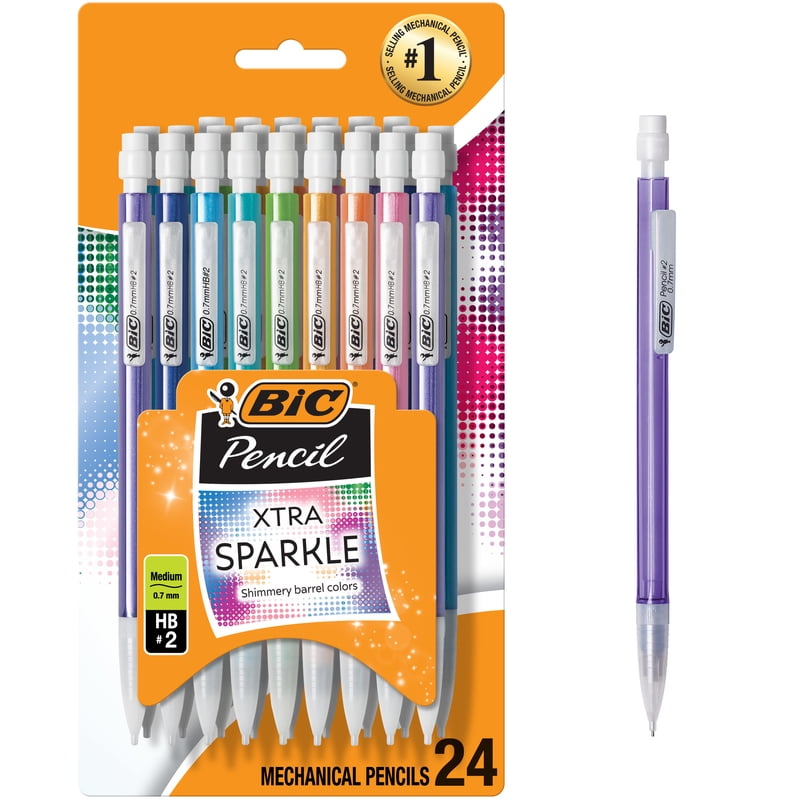 Mechanical Pencils 0.7mm No. 2, Refillable 24-Pack for School & Tests
