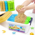 Kids Sensory Play Sand Set with Storage Bin - 4.4 lbs Non-Toxic Molding Sand for Indoor & Outdoor Use