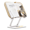 Adjustable Book Stand with 360° Rotating Base – Laptop & Recipe Holder, Foldable Desk Riser