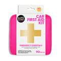 Pink Car First Aid Kit - 90 Medical Essentials, Portable Emergency Safety Kit