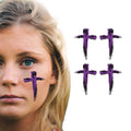 Temporary Eye Black Tattoos - Cross Design, Smudge-Resistant, Water-Apply