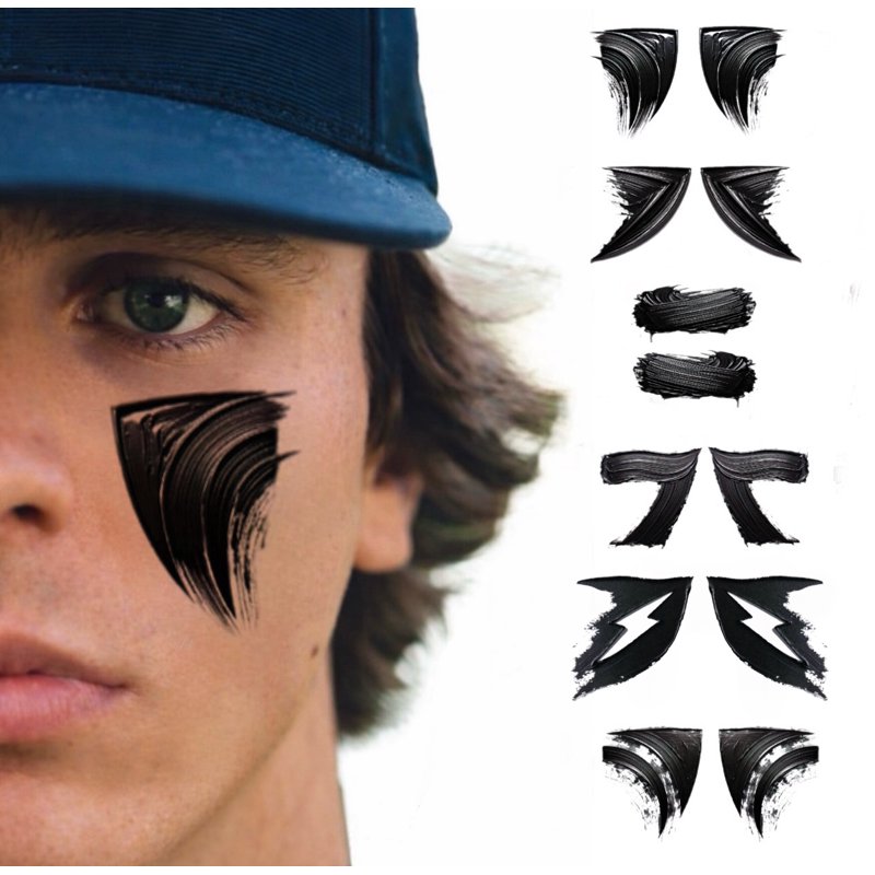 Eye Black Stickers Variety Pack 6-Pack Smear Collection - Athletic Face Decals