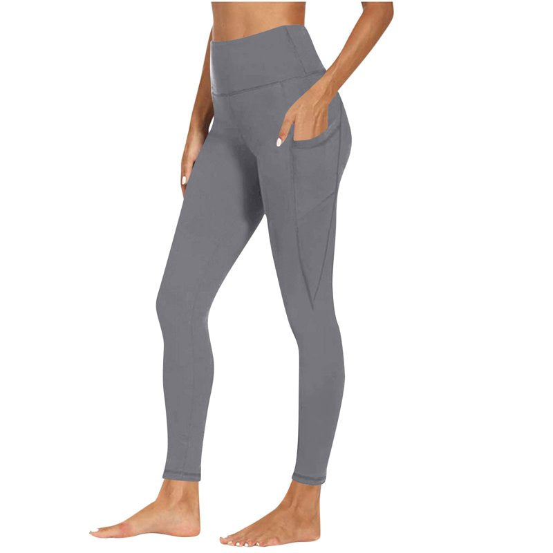 High Waisted Stretch Yoga Leggings with Pockets for Women - Athletic Workout Tights