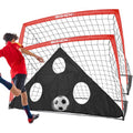 BOHEN 6x4ft Portable Soccer Goal Set with Carry Bag - Easy Fold, Red, 2 Pack