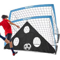BOHEN 6x4 FT Portable Soccer Goal for Kids Blue with Net, Carry Bag & Ground Stakes - 2 Pack