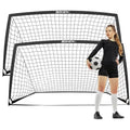 BOHEN 9x5 ft Portable Soccer Goal for Backyard with Carry Bag - Black, 2 Pack