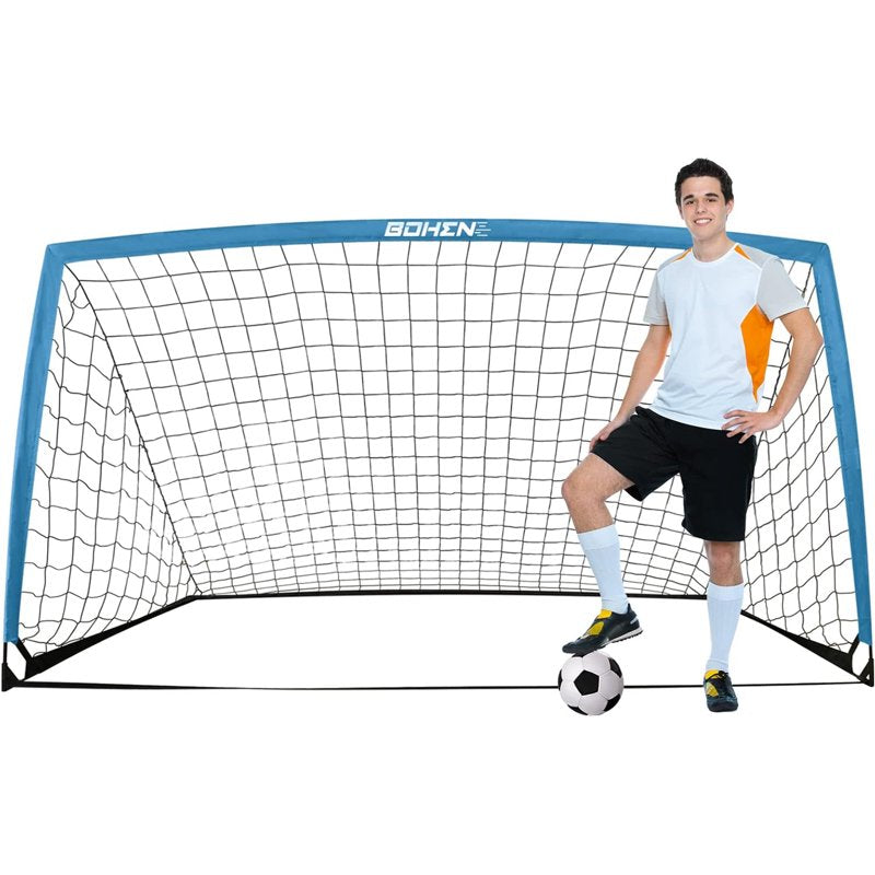 BOHEN 9x5ft Portable Soccer Goal with Carry Bag - Easy Fold, Blue, 1 Pack