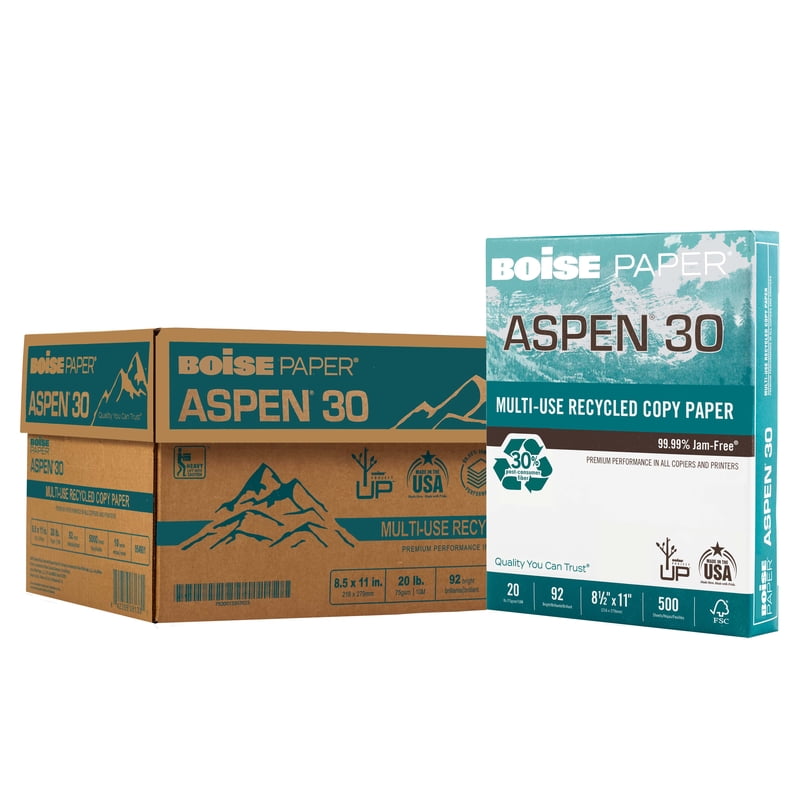 Recycled Copy Paper - 8.5x11 Letter, 92 Bright White, 20 lb, 10 Reams