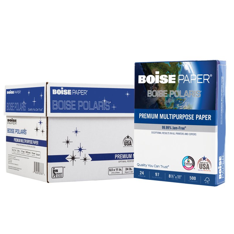 Premium Multipurpose Copy Paper - 8.5 x 11 inch, Bright White, 24 lb, 10 Ream