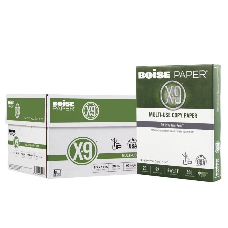 Boise X-9 Multi-Use Copy Paper - 8.5 x 11 Inches, 92 Bright, 20 lb, 10 Ream Carton