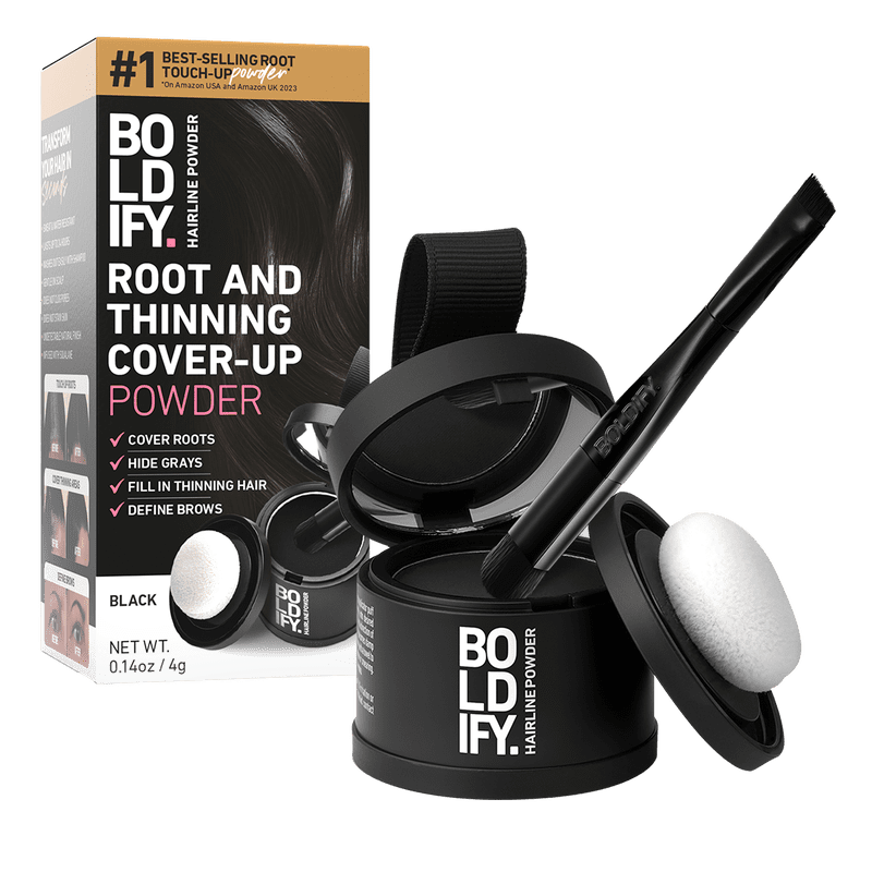 Root Touch Up Powder with Brush - Water-Resistant Hair Concealer for Gray & Thinning Hair