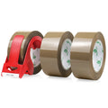 Heavy Duty Brown Packing Tape with Dispenser - 2.4 Mil, 1.88 Inch x 80 Yards, 3 Rolls for Shipping & Moving