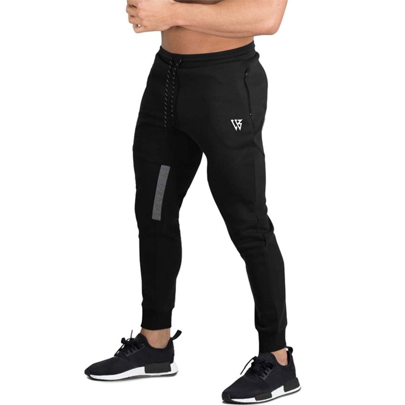 Men's Slim Tapered Workout Joggers with Breathable Fabric & Zipper Pockets